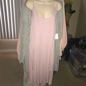 Slip dress with slit